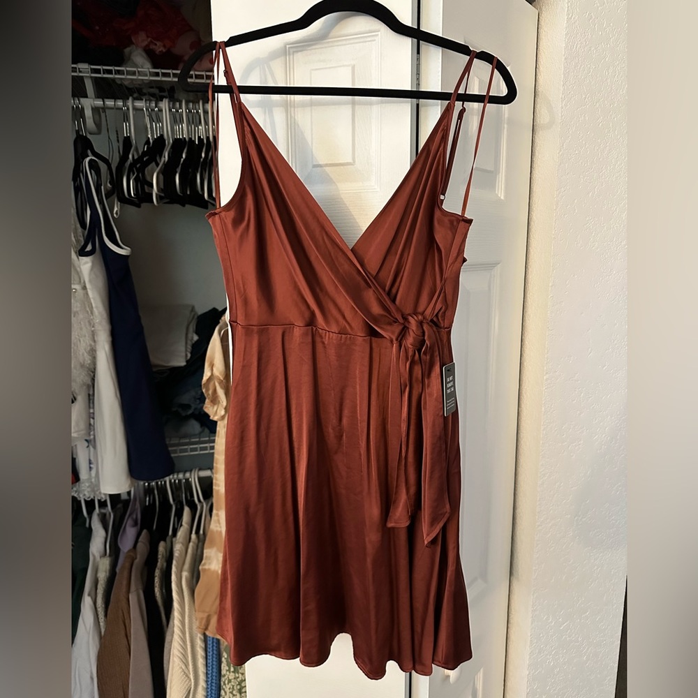 Satin Spaghetti strap mini dress